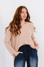 Load image into Gallery viewer, Stay Awhile Waffle Knit V-Neck Tee
