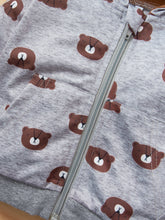 Load image into Gallery viewer, Girls Striped Onesie Solid Pants and Bear Hoodie Set