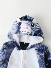 Load image into Gallery viewer, Baby Cat Feature Tie-Dye Hooded Jumpsuit