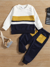 Load image into Gallery viewer, Kids Striped Sweatshirt and Pocketed Pants Set