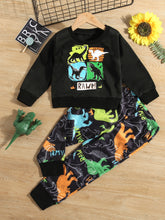 Load image into Gallery viewer, Boys Dinosaur Graphic Sweatshirt and Pants Set
