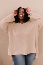 Load image into Gallery viewer, Stay Awhile Waffle Knit V-Neck Tee