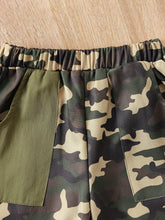 Load image into Gallery viewer, Girls Mock Neck Sweater and Camouflage Pants Set