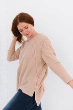 Load image into Gallery viewer, Stay Awhile Waffle Knit V-Neck Tee