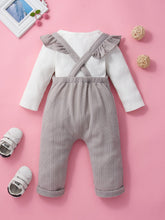 Load image into Gallery viewer, Girls Round Neck T-Shirt and Overalls Set