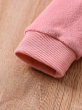 Load image into Gallery viewer, Baby Girl Goat Applique Plush Sweatshirt and Pants Set