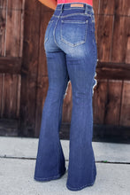 Load image into Gallery viewer, Mid Rise Distressed Flared Jeans