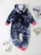 Load image into Gallery viewer, Baby Cat Feature Tie-Dye Hooded Jumpsuit