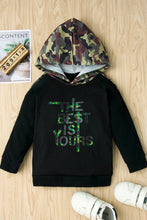 Load image into Gallery viewer, Boys Letter Print Camouflage Hoodie and Pants Set