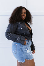 Load image into Gallery viewer, Star-Crossed Cropped Denim Jacket
