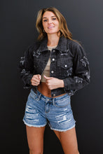 Load image into Gallery viewer, Star-Crossed Cropped Denim Jacket