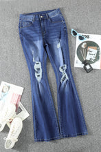Load image into Gallery viewer, Mid Rise Distressed Flared Jeans