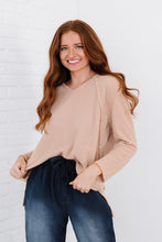Load image into Gallery viewer, Stay Awhile Waffle Knit V-Neck Tee