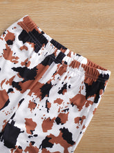 Load image into Gallery viewer, Girls Graphic T-Shirt and Cow Print Pants Set