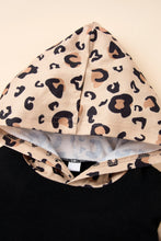 Load image into Gallery viewer, Girls Leopard Graphic Contrast Hooded Jumpsuit