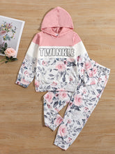 Load image into Gallery viewer, Girls Floral TWINKLE Hoodie and Pants Set