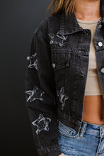 Load image into Gallery viewer, Star-Crossed Cropped Denim Jacket