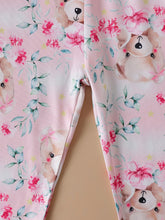 Load image into Gallery viewer, Girls Bear Graphic Sweatshirt and Printed Pants Set