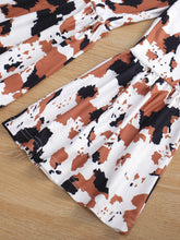 Load image into Gallery viewer, Girls Graphic T-Shirt and Cow Print Pants Set
