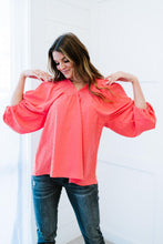 Load image into Gallery viewer, ODDI Citrus Lover Swiss Dot Blouse