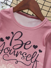 Load image into Gallery viewer, Girls BE YOURSELF T-Shirt and Bell Bottom Jeans Set