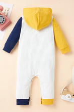 Load image into Gallery viewer, Girls Letter Print Contrast Hooded Jumpsuit