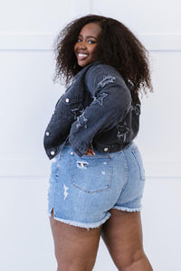 Star-Crossed Cropped Denim Jacket