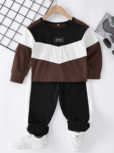 Girls Color Block Side Stripe Set