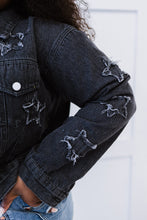 Load image into Gallery viewer, Star-Crossed Cropped Denim Jacket
