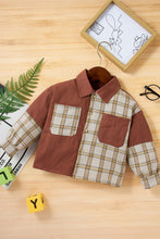 Load image into Gallery viewer, Baby Splicing Plaid Pocketed Jacket
