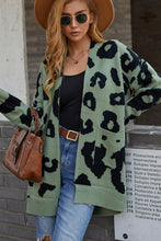 Load image into Gallery viewer, Leopard Print Open Front Sweater with Pockets
