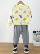 Load image into Gallery viewer, Boys Dinosaur Print Sweatshirt and Pants Set
