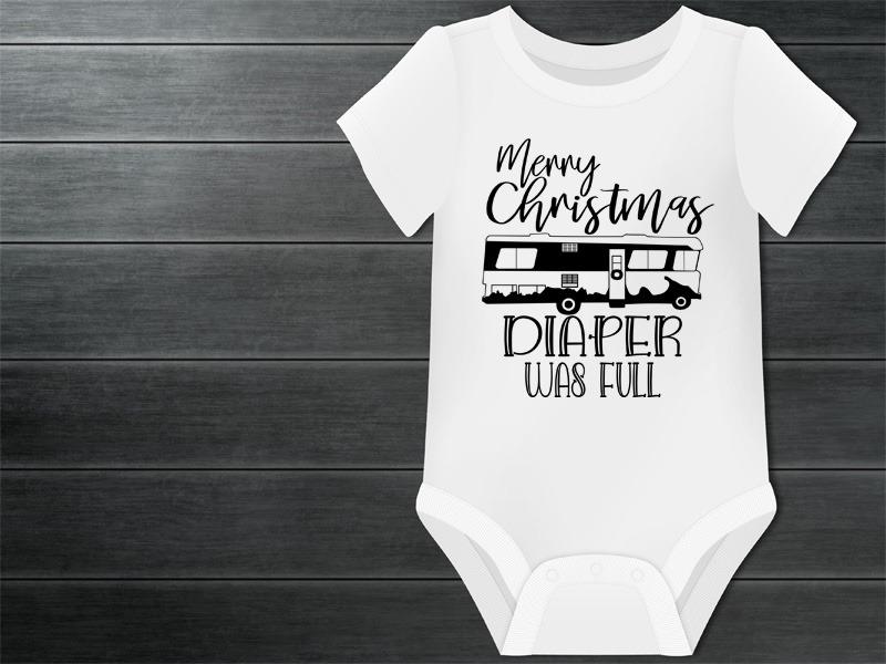Merry Christmas Diaper was Full Graphic Tee