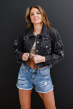 Load image into Gallery viewer, Star-Crossed Cropped Denim Jacket

