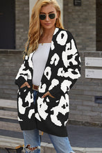 Load image into Gallery viewer, Leopard Print Open Front Sweater with Pockets
