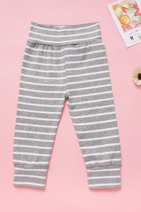 Baby Girls Letter Print Onesie and Striped Pants Set