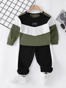 Girls Color Block Side Stripe Set