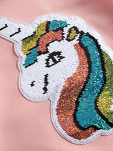 Load image into Gallery viewer, Girls Unicorn Applique Hoodie and Printed Pants Set
