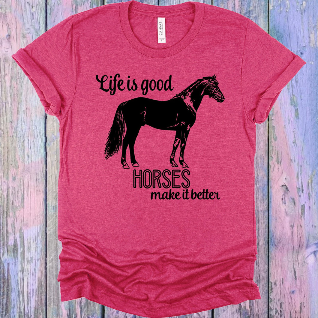 Life is Good Horses Make it Better Graphic Tee