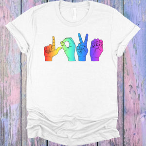 Rainbow Love Sign Language Graphic Tee