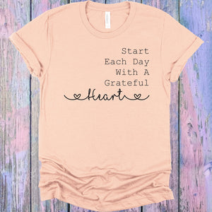 Start Each Day with a Grateful Heart Graphic Tee