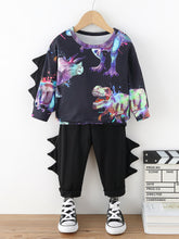 Load image into Gallery viewer, Kids Dinosaur Sweatshirt and Pants Set
