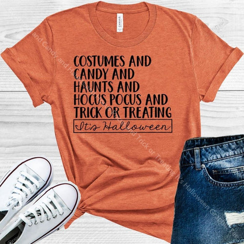 Costumes And Candy Haunts Hocus Pocus Trick Or Treating Its Halloween Graphic Tee Graphic Tee