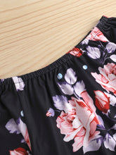 Load image into Gallery viewer, Girls Floral Top and Striped Bell Bottom Pants Set
