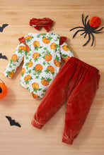 Load image into Gallery viewer, Baby Girls&#39; Pumpkin Top and Velour Pants
