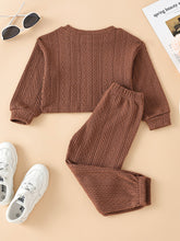 Load image into Gallery viewer, Kids Cable-Knit Print Pullover and Pants Set
