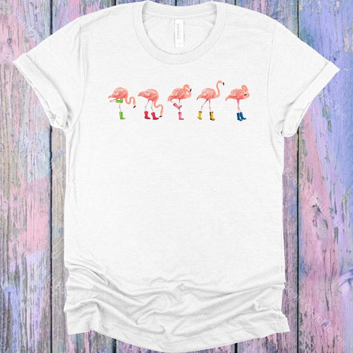 Flamingos In Boots Graphic Tee Graphic Tee