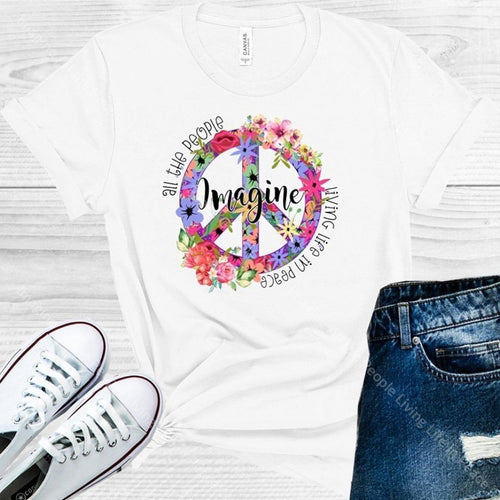 Imagine All The People Living Life In Peace Graphic Tee Graphic Tee