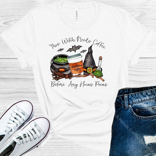 This Witch Needs Coffee Before Any Hocus Pocus Graphic Tee Graphic Tee